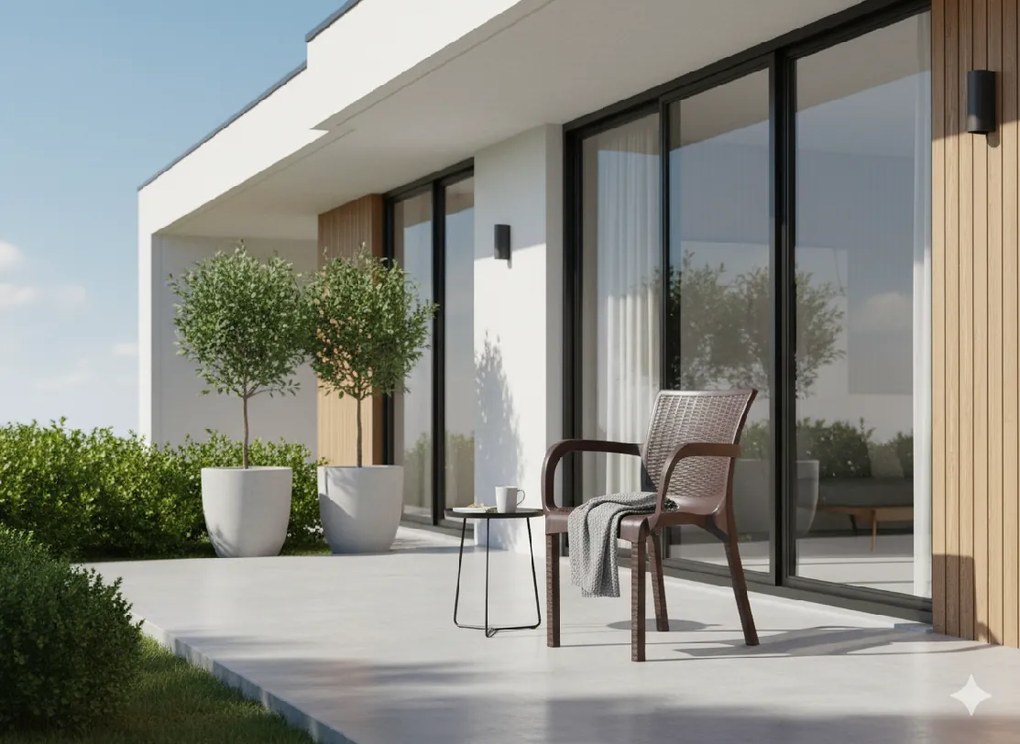 Garden Line RATANOVÁ ZÁHRADNÁ STOLIČKA 60 x 60 x 82 CM HNEDÁ