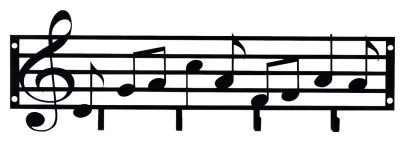 Nástenný vešiak 60x19 cm noty kov