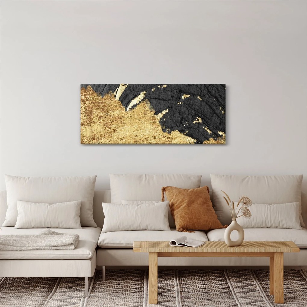 Obraz - Zlatá štruktúra N⁰1 (120x50 cm)