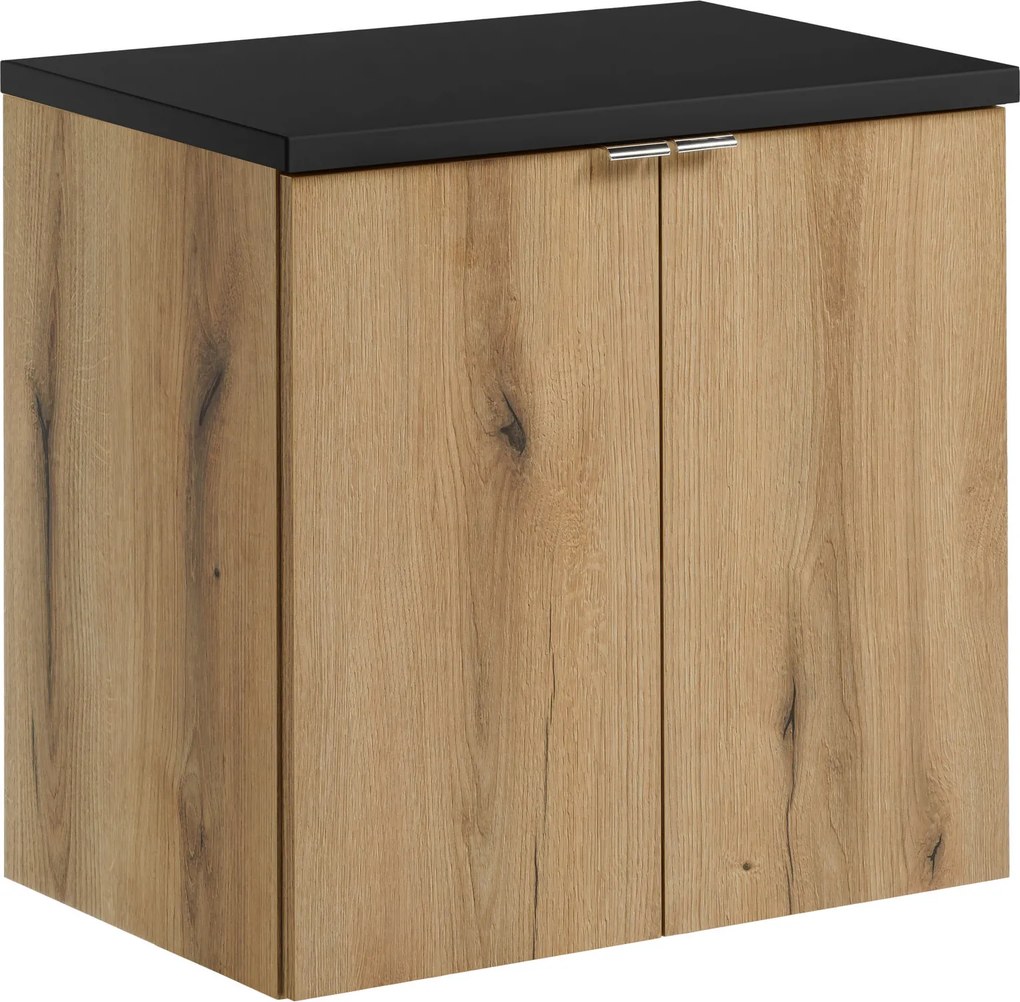 Comad Kúpeľňová skrinka pod doskové umývadlo Nova Oak 60 dub coast evoke/čierna