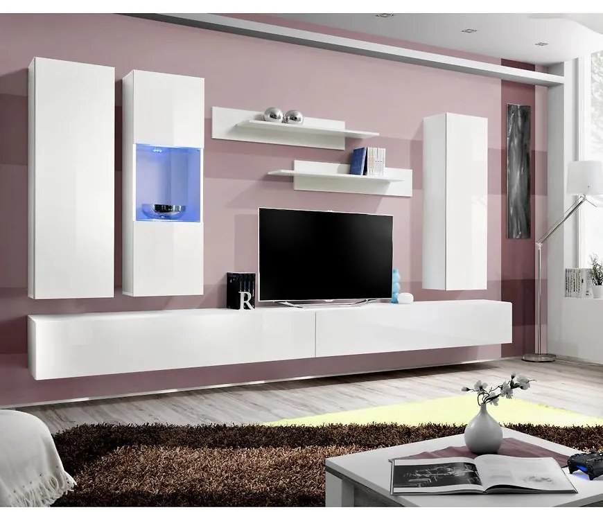 Obývacia stena Fly E+sklo biela Ww Fy E5