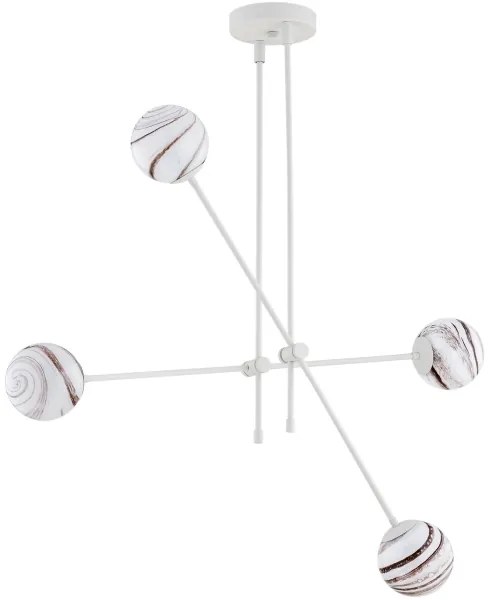 Argon 1841 - Luster na tyči ABSOS 4xE14/7W/230V alabaster biela