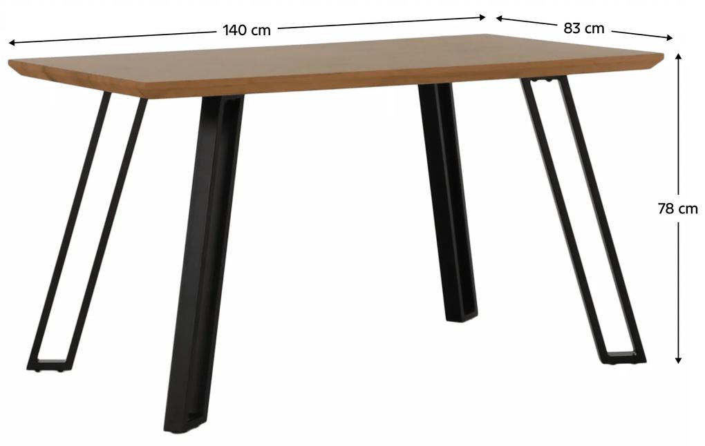 Kondela Jedálenský stôl, dub/čierna, PEDAL