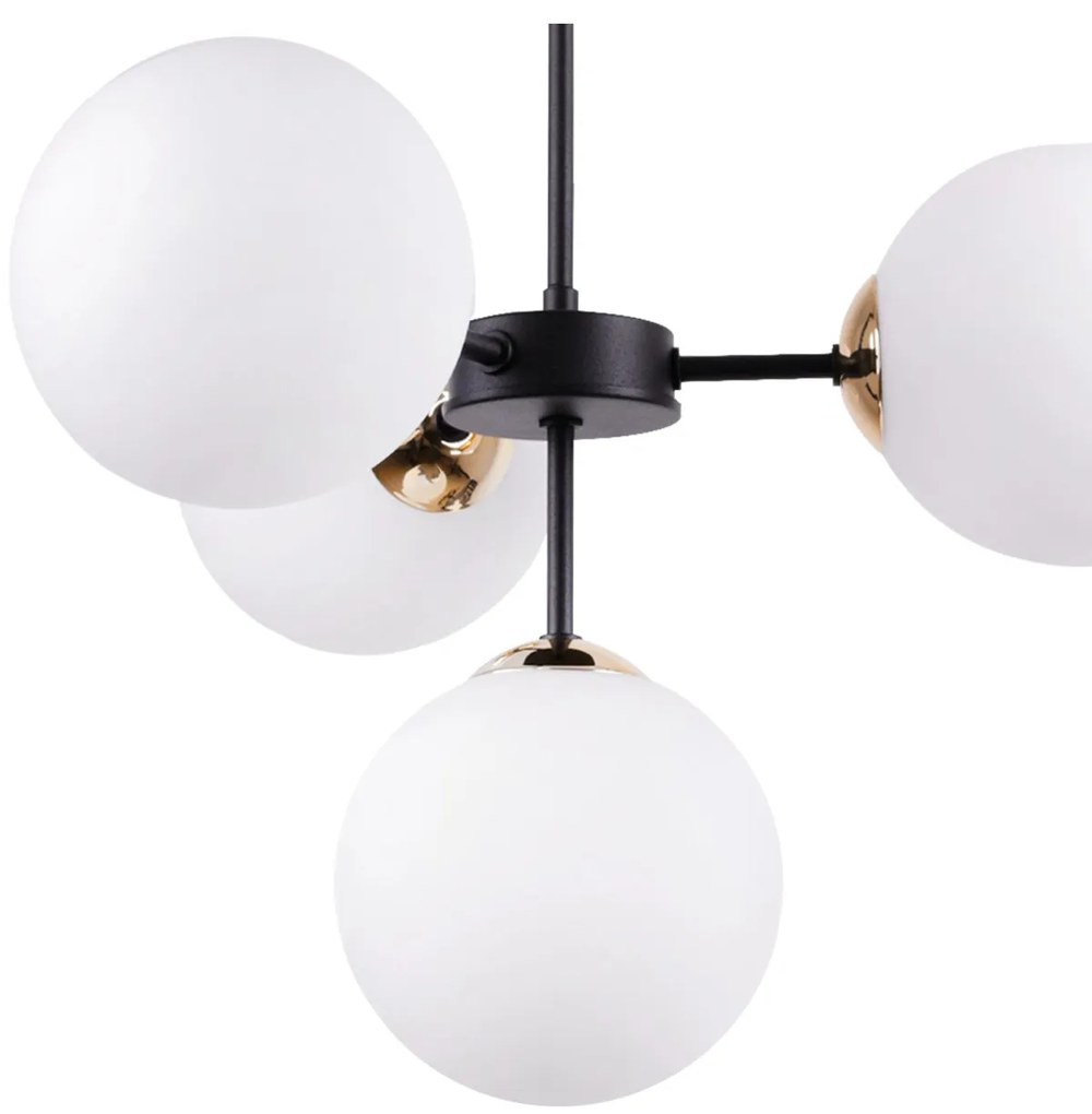 Light Home Závesné svietidlo FLORENCE, 4x biele sklenené tienidlo, G