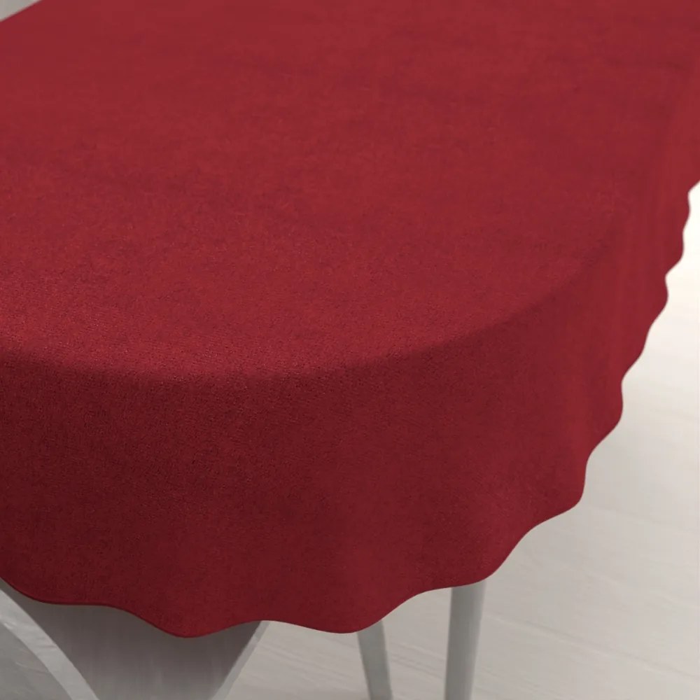 Biante Oválny obrus/imitácia brúsenej kože Alcantara ALC-018 Vínovo červený 50x100 cm