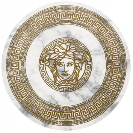 Koberec okrúhly EMERALD exkluzívne 1011 glamour, medúza grécky rám krém / zlato Veľkosť: kruh 200 cm