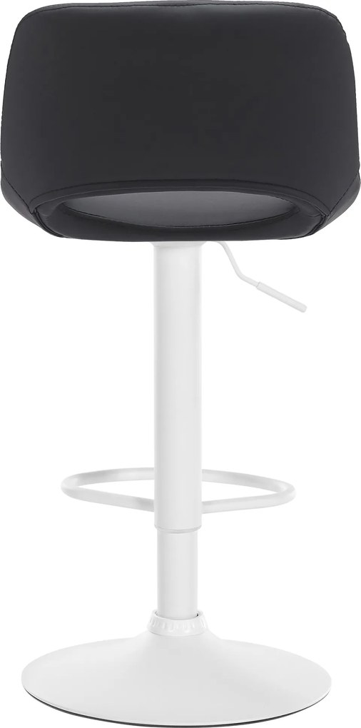 Barová stolička Camden - koženka, biely rám - Čierna