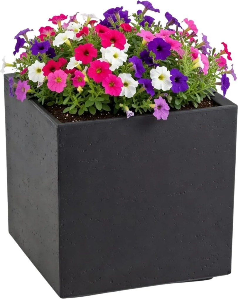 Květináč na kolečkách BETONIQUE 40x40 cm beton černý