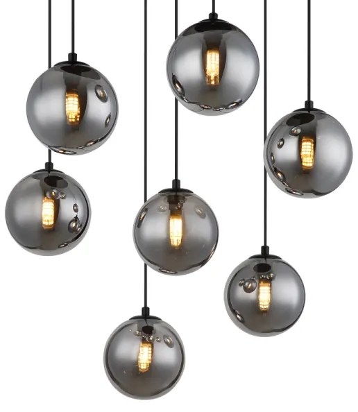 Globo 56133-7H - LED Luster na lanku RIHA 7xG9/3,5W/230V dymová/čierna