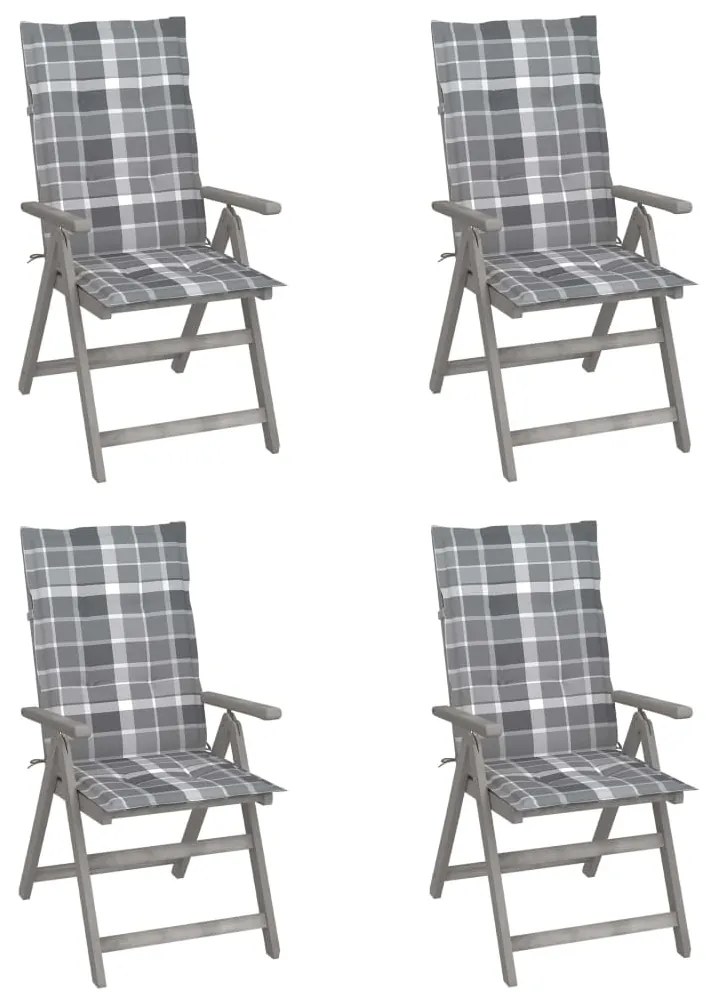 Záhradné sklápacie stoličky 4 ks s podložkami akáciový masív 3065391