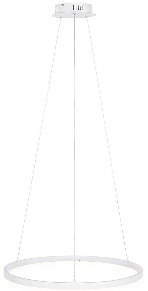Dizajnové závesné svietidlo biele 60 cm vrátane LED 3-stupňového stmievača - Anello