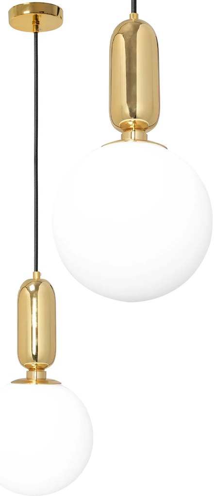 Toolight Toolight, Kovová stropná lampa sklenená APP474-1CP, zlatá, OSW-00606