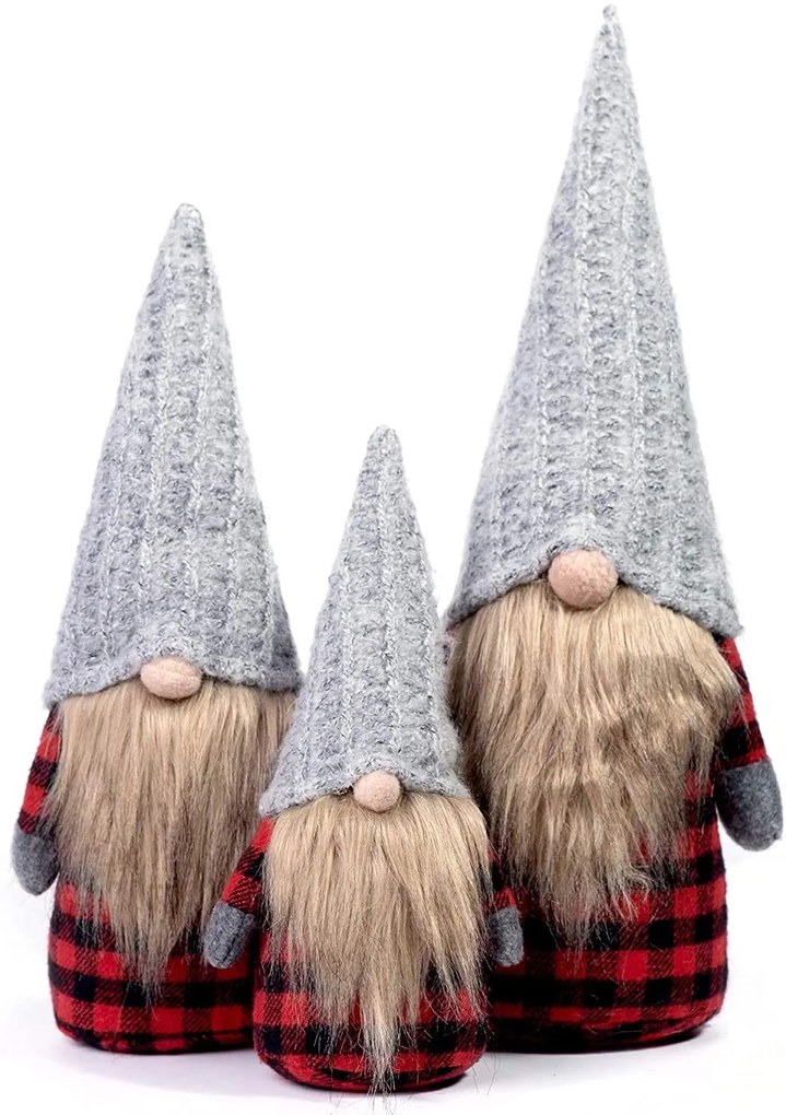 Tutumi Tutumi, Vianočný trpaslík 30cm YX055, šedá-červená, CHR-03009