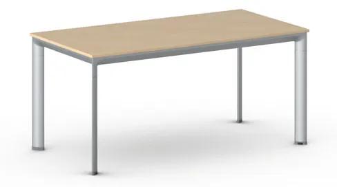 Kancelársky stôl PRIMO INVITATION, sivostrieborná podnož 1600 x 800 mm, breza