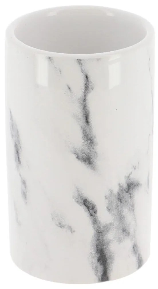 Kúpeľňový pohár Nardi Marble, biela, 200 ml