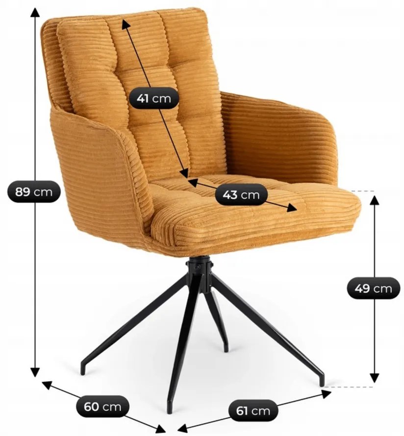 Otočná stolička MIA horčicová