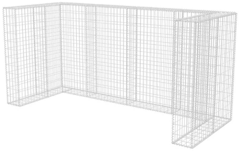 Gabiónová ohrada na trojitý odpadkový kôš, oceľ 250x100x120 cm