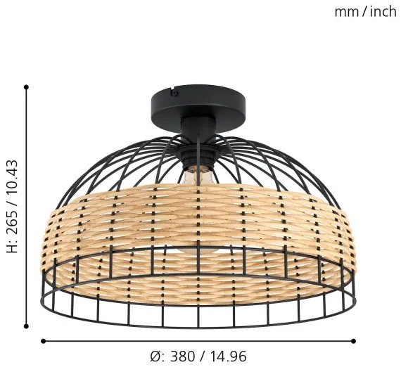 Eglo 43398 - Stropné svietidlo ANWICK 1xE27/60W/230V