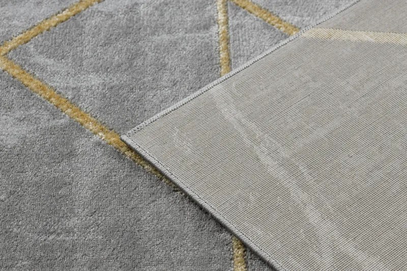 Dywany Łuszczów Kusový koberec Emerald geometric 1012 grey and gold - 160x220 cm