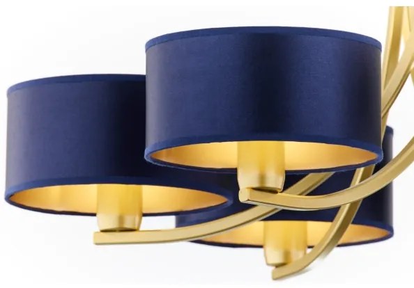 Jupiter 2095 - Závesný luster na retiazke ARTHUR 6xE27/15W/230V modrá/zlatá