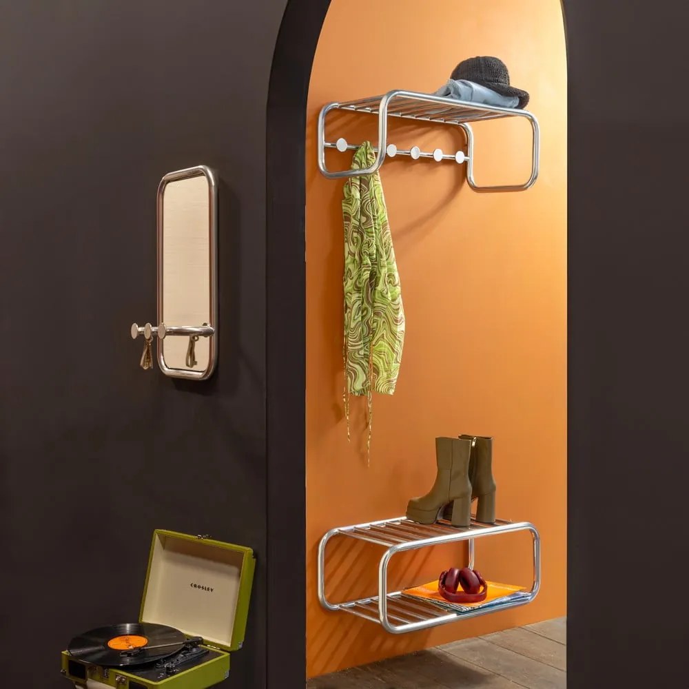 Kovový vešiakový panel v striebornej farbe Retro – Spinder Design