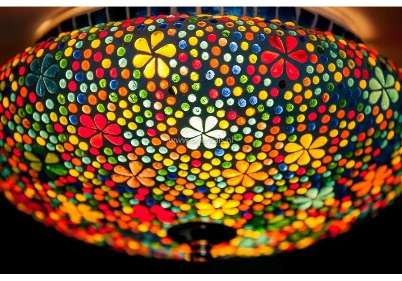 Stropnica orient moderná mozaiková lampa Melon KVETY Ø25