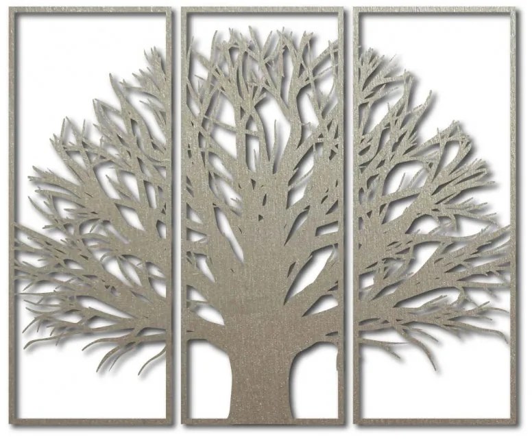Obraz na stěnu z dřevěné překližky větve stromu v rámu / 3 kusy rámu / KANANA
