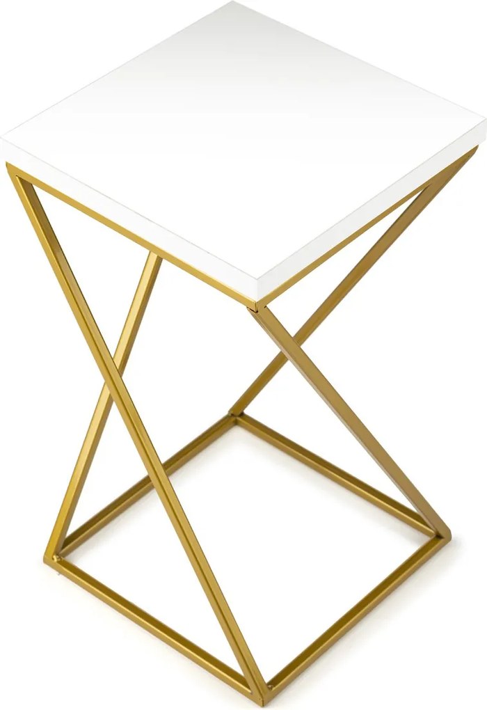 STOJAN NA KVETINÁČ LOFT7 40X24X24 CM ZLATÁ/BIELA