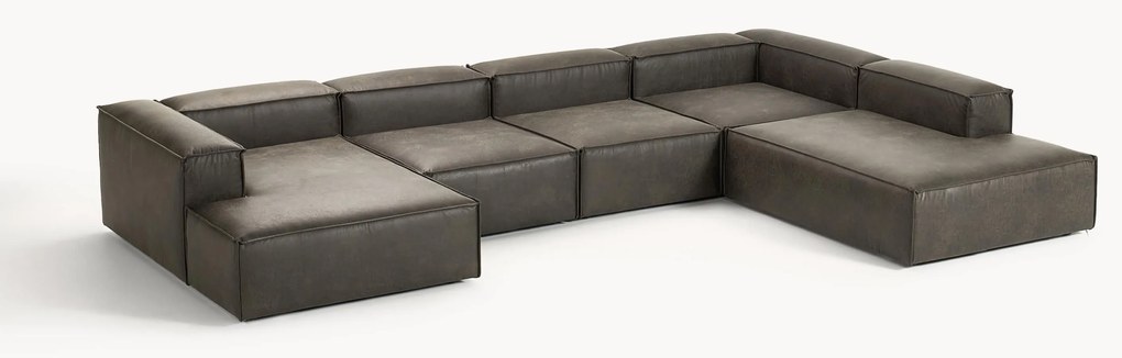 XL modulárna pohovka z recyklovanej kože Lennon