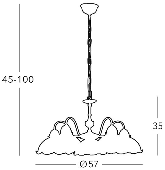 Kolarz 731.85.70 - Luster na reťazi NONNA 5xE27/75W/230V