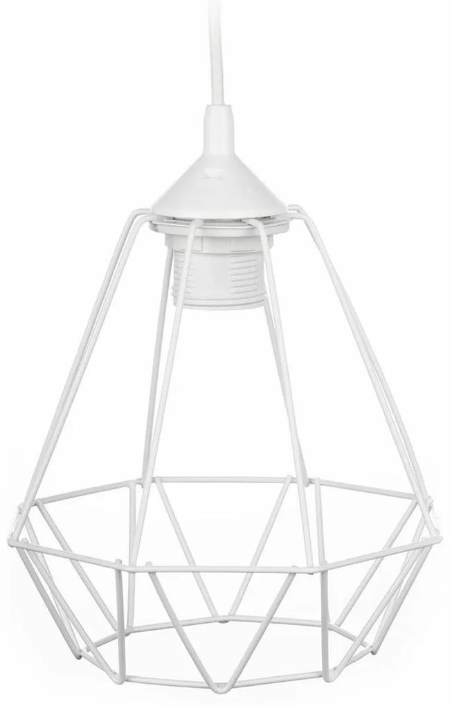 Závesná lampa Paris Diamond 19 cm biela