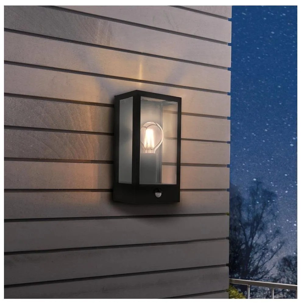 Eglo 780422-Vonkajšie nástenné svietidlo so senzorom ALGECIRAS 1xE27/60W/230V IP44