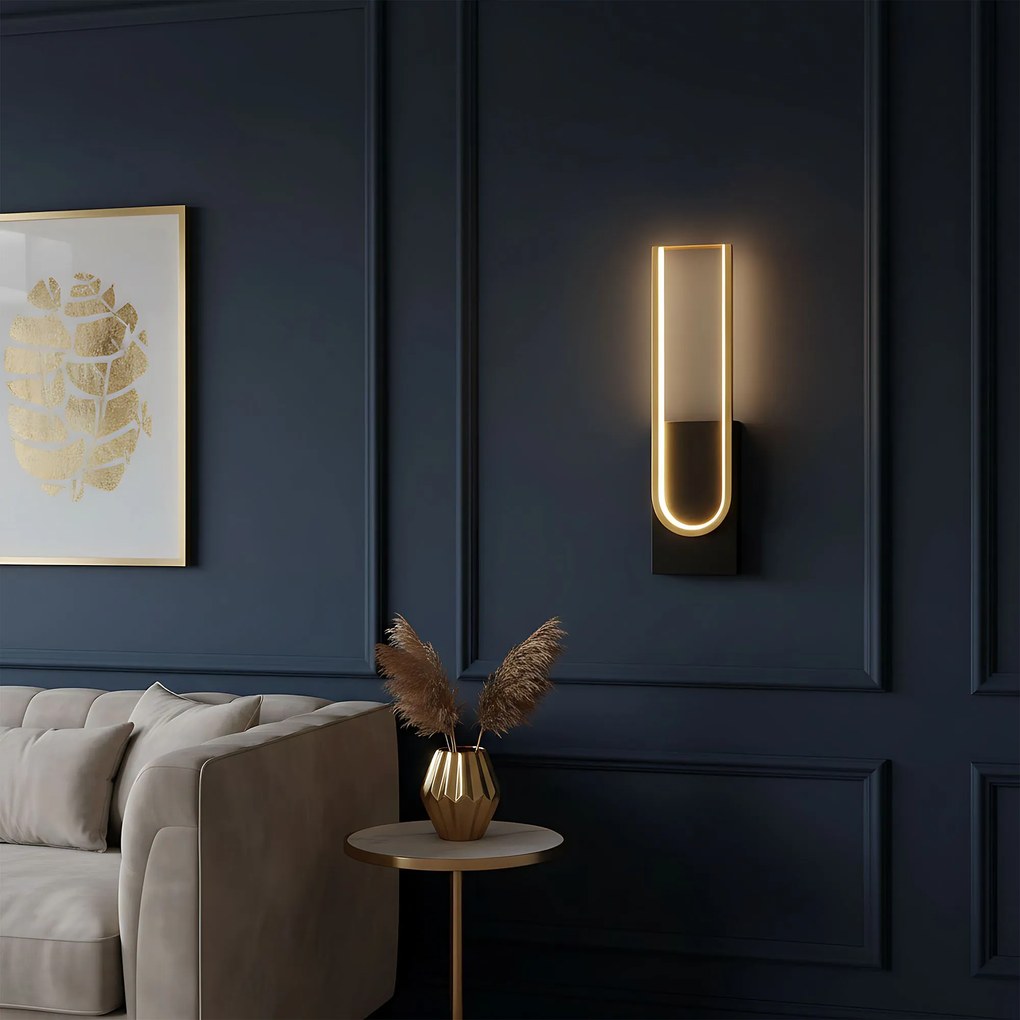 Toolight Toolight, LED nástenné svietidlo 10W, 4000K, APP1782-W, zlatá matná-čierna, OSW-06359