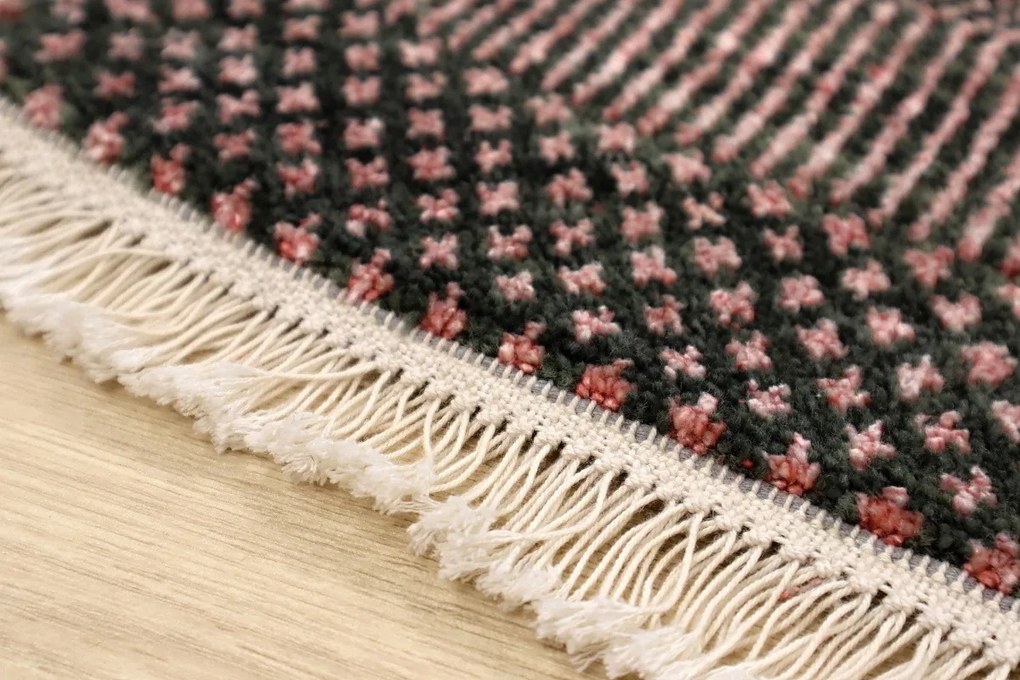 Diamond Carpets India, Ručne viazaný kusový koberec Diamond DC-MCN Black / rust, 305x425, červená, chodba / predsieň