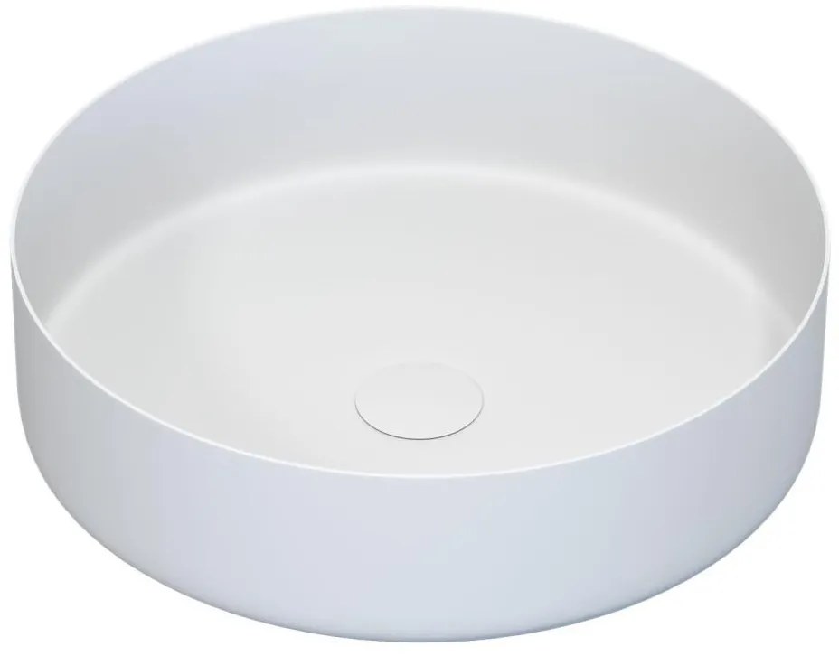BATH DELUXE 06-040-16-01-00 - Umývadlo na dosku LJORDAL Ø 40 cm oceľ/biela