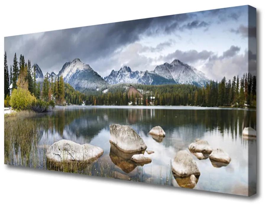 Obraz Canvas Jazero hory les príroda 120x60 cm