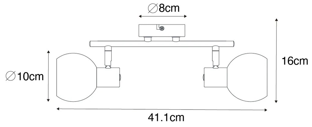 Art Deco reflektor zlatý s ružovým sklom 2-svetlo - Vidro