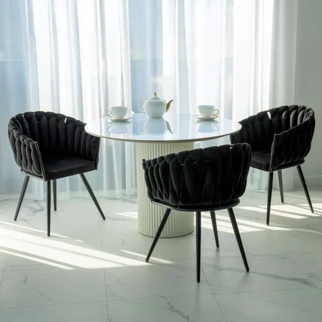 Jedálenská stolička ASTON zamatová, čierna