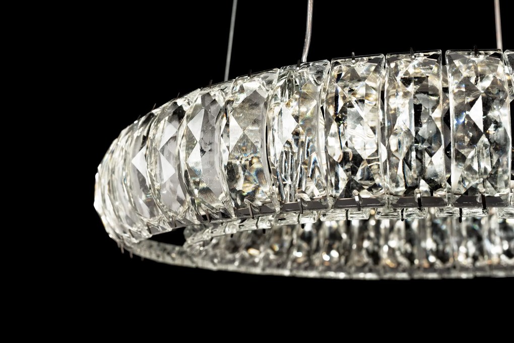 Toolight Toolight, Krištáľové LED závesné svietidlo APP1040-CP + diaľkové ovládanie, chrómová, OSW-09473