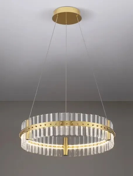LED stmievateľný platinum zlatý moderný luster Kezo-60