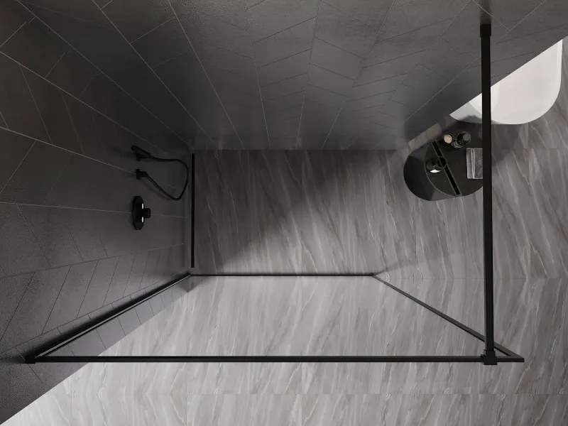 Mexen Kioto-XF, sprchová zástena s rámom 150 x 202 cm, 10mm číre sklo, čierny profil, 800-150-104-70-00-X