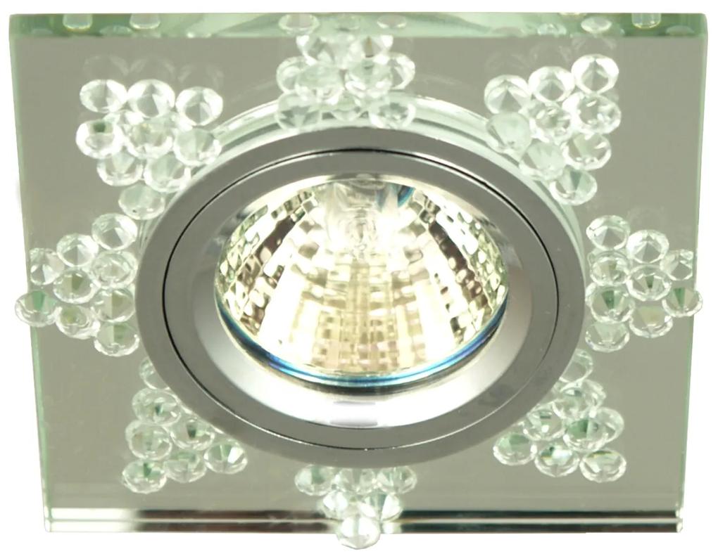 CLX Podhľadové stropné dizajnové osvetlenie BETT, 1xMR16, 50W, 9,5x9,5cm, hranaté, chrómované