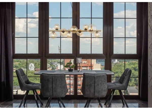 Globo 56135-9H - LED Luster na lanku RIHA 9xG9/3W/230V mosadz