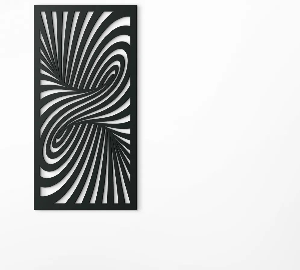 drevko Drevený obraz v abstraktnom štýle Kolotoč Rozmer obrazu: 44,5 x 22 cm, Farba dekorácie: Čierna