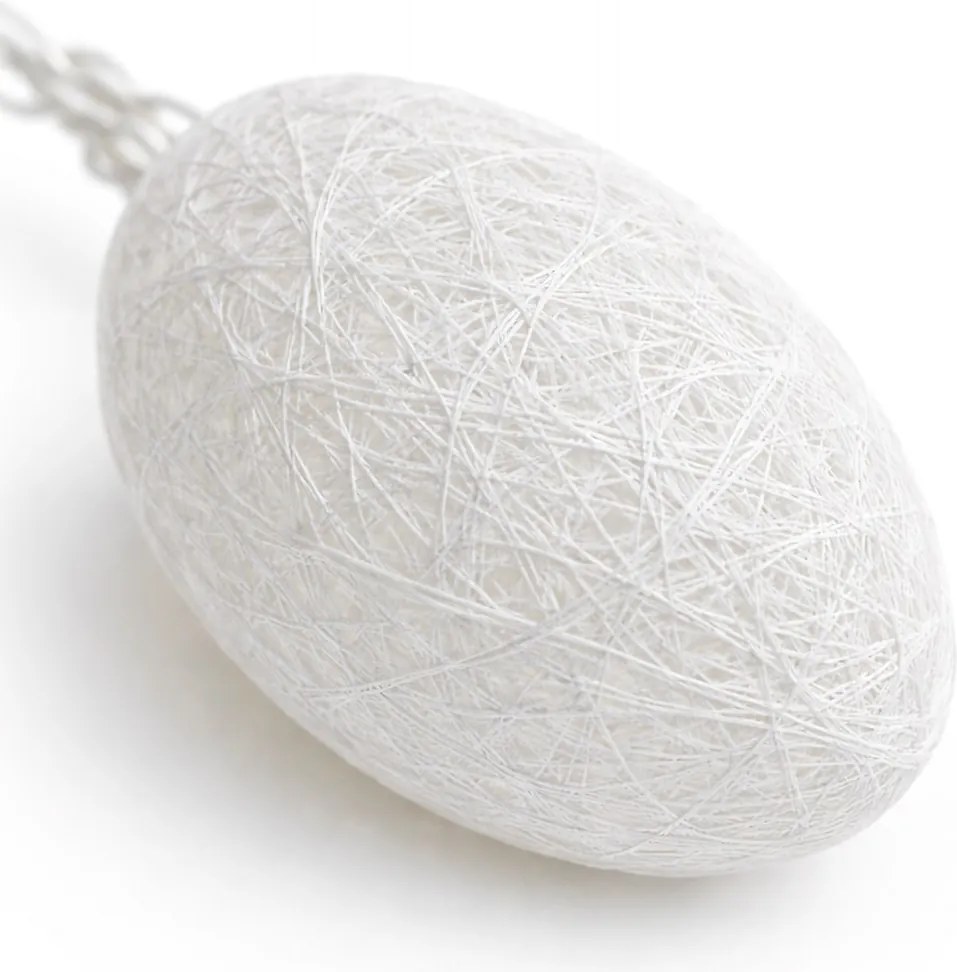 LED svetelná reťaz Eggs, 1,6 m, biela