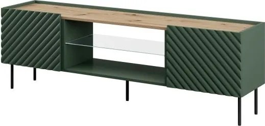 TV stolík Onda 180,5 cm zelený/dub artisan
