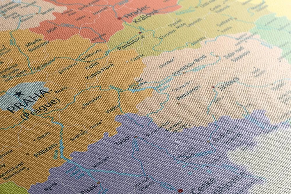 Obraz mapa Českej republiky