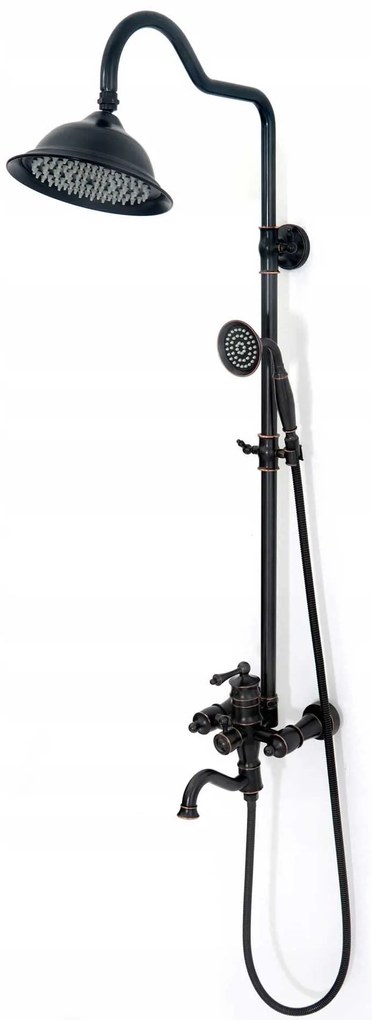 Sprchová súprava MAXMAX Rea VINTAGE čierna s patinou a výtokom do vane