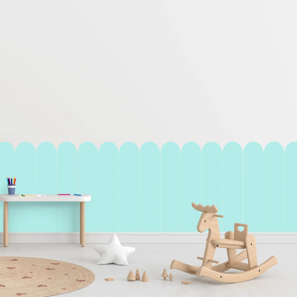 60x100cm Oblúk - Tyrkysová farba - textilná nálepka na stenu Farba: Bledá, Veľkosť: 80 cm