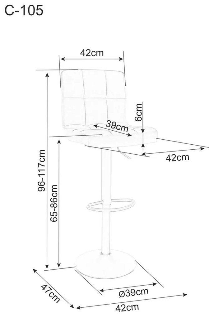 Sametová barová židle C-105 hnědá